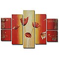 'Flowers' Hand-painted Oil on Canvas Art Set