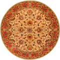 Hand-tufted Coliseum Beige/Red Traditional Border Wool Rug (8' Round)