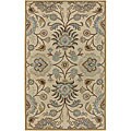 Hand-tufted Coliseum Beige Wool Rug (4' Round)