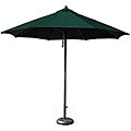 Hardwood 9-foot Hunter Green Patio Umbrella with Stand