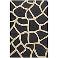 Hand-tufted Black Giraffe Wool Rug (6' x 9')