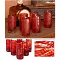 Set of 6 'Ripe Ruby' Blown Glass Shot Glasses (Mexico)