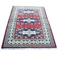Striking guidelines on hand knotted rugs Indo Kazak Hand-knotted Red/ Ivory Rug (5' x 7')
