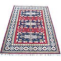 Compelling guides on Kazak rugs Indo Kazak Hand-knotted Red/ Navy Rug (4' x 6')