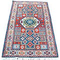 Indo Kazak Hand-knotted Red/ Ivory Rug (3' x 5')