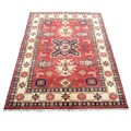 Indo Kazak Hand-knotted Red/ Ivory Rug (7' x 10')