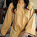 Women's 'China Paths in Light Brown' Blouse (Thailand)
