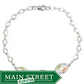 Silver and 14k Black HIlls Gold 3-station Bracelet