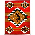 Southwestern Kokopeli Red Area Rug (5' x 8')