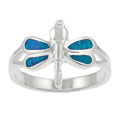 Sterling Silver and Blue Opal Dragonfly Ring