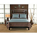 Barclay Hotel 3-piece Aqua/ Taupe Quilt Set