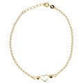 Caribe Gold 14k over Sterling Silver Silver Triple-heart Anklet