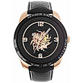 Akribos XXIV Men's 'Shutter' Automatic Gold Skeleton Strap Watch