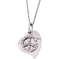 Sterling Silver Diamond Accent Peace and Love Necklace