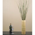 Natural Bamboo 20-inch Cylinder Vase and Basil Cattails