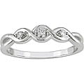 10k White Gold Diamond Three-stone Twist Ring