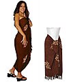 Hibiscus Milk Chocolate Brown Sarong (Indonesia)