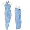 Light Blue Embroidered Sarong (Indonesia)