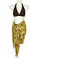 Tan/ White Butterfly Half Sarong (Indonesia)