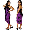 Hibiscus Purple/ Black Hi-16 Sarong (Indonesia)