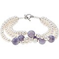 Handmade White Pearl and Blue Chaurite Bracelet (Thailand)