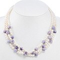 Handmade White Pearl and Blue Chaurite Necklace (Thailand)
