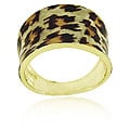 18k Gold over Sterling Silver Leopard Print Ring