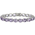 Glitzy Rocks Sterling Silver 33 TGW Amethyst Bracelet
