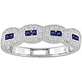 10k Gold 1/5ct TDW Diamond and Sapphire Ring (I-J, I2)