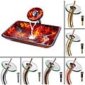 Kraus Opal Fire Rectangular Glass Sink/ Waterfall Faucet