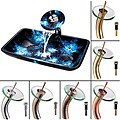 Kraus Boulder Opal Rectangular Sink and Waterfall Faucet