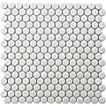 SomerTile 11.5x11.5-in Victorian Penny 3/4-in White Porcelain Mosaic Tile (Pack of 10)