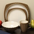 Sango 16-piece Contrast Brown Dinnerware Set