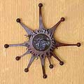 Iron and blown glass wall adornment, 'Morning Sun' (MEXICO)