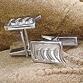 Sterling Silver 'Silver Surf' Cuff Links (India)