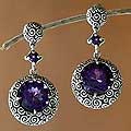 Sterling Silver 'Moonlight Dazzle' Dangle Earrings (Indonesia)