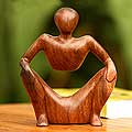 Wood 'Abstract Sitting' Sculpture (Indonesia)