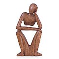 'Thinking of You' Wood Sculpture (Indonesia)