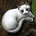 Wood 'Friendly Kitten' Statuette (Indonesia)