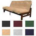 Boston Walnut Finish Queen Armless Frame Futon Set