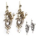 Sweet Romance Art Nouveau Mermaid Pearl Earrings