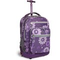 J World 'Sundance' 19.5-inch Purple Flower Rolling Backpack with Laptop Sleeve