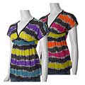 Topaz Brand Junior's V-neck Smocked Waist Top
