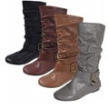 Glaze by Adi Women's Side Buckle Slouchy Flat Boots