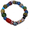 Hand-painted Glass Bead Bracelet