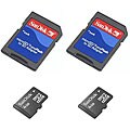 SanDisk 4GB Micro SD Memory Card/Adapter Set (Case of 2)