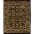 Handmade Classic Heirloom Navy/ Red Wool Rug (9'6 x 13'6)