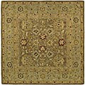 Handmade Ancestry Tan/ Ivory Wool Rug (8' Square)