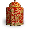 Free supportive facts on Painted porcelain Gold-trimmed Red Gilded Oval Jar