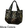 Amerileather Delancy Two-tone Python Print Leather Tote